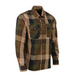 Milwaukee Leather MNG11667 Men's Brown and Beighe Long Sleeve Cotton Flannel Shirt