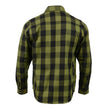 Milwaukee Leather MNG11668 Men's Black and Green Long Sleeve Cotton Flannel Shirt