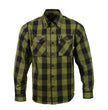 Milwaukee Leather MNG11668 Men's Black and Green Long Sleeve Cotton Flannel Shirt