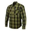 Milwaukee Leather MNG11668 Men's Black and Green Long Sleeve Cotton Flannel Shirt