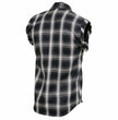 Milwaukee Leather MNG11694 Men’s Classic Black and White Button-Down Flannel Cut Off Frayed Sleeveless Casual Shirt