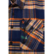 Milwaukee Leather MNG11700 | Men's 'The Wolfman' Blue/Orange Long Sleeve 10.5-Oz Heavy-Duty Cotton Flannel Shirt