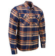 Milwaukee Leather MNG11700 | Men's 'The Wolfman' Blue/Orange Long Sleeve 10.5-Oz Heavy-Duty Cotton Flannel Shirt