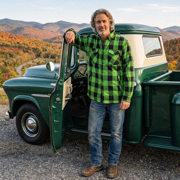 MMCC Men's 'Sidewinder' Reversible Flannel Shirt - 100% Cotton Snap Front Plaid w/ Chest and Hand Pockets - MNG11801