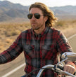 MMCC Men's Ricochet Reversible Flannel Shirt - 100% Cotton Snap Front Plaid w/ Chest and Hand Pockets - MNG11803
