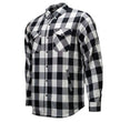 MMCC Men's Desperado Reversible Flannel Shirt - 100% Cotton Snap Front Plaid w/ Chest and Hand Pockets - MNG11804