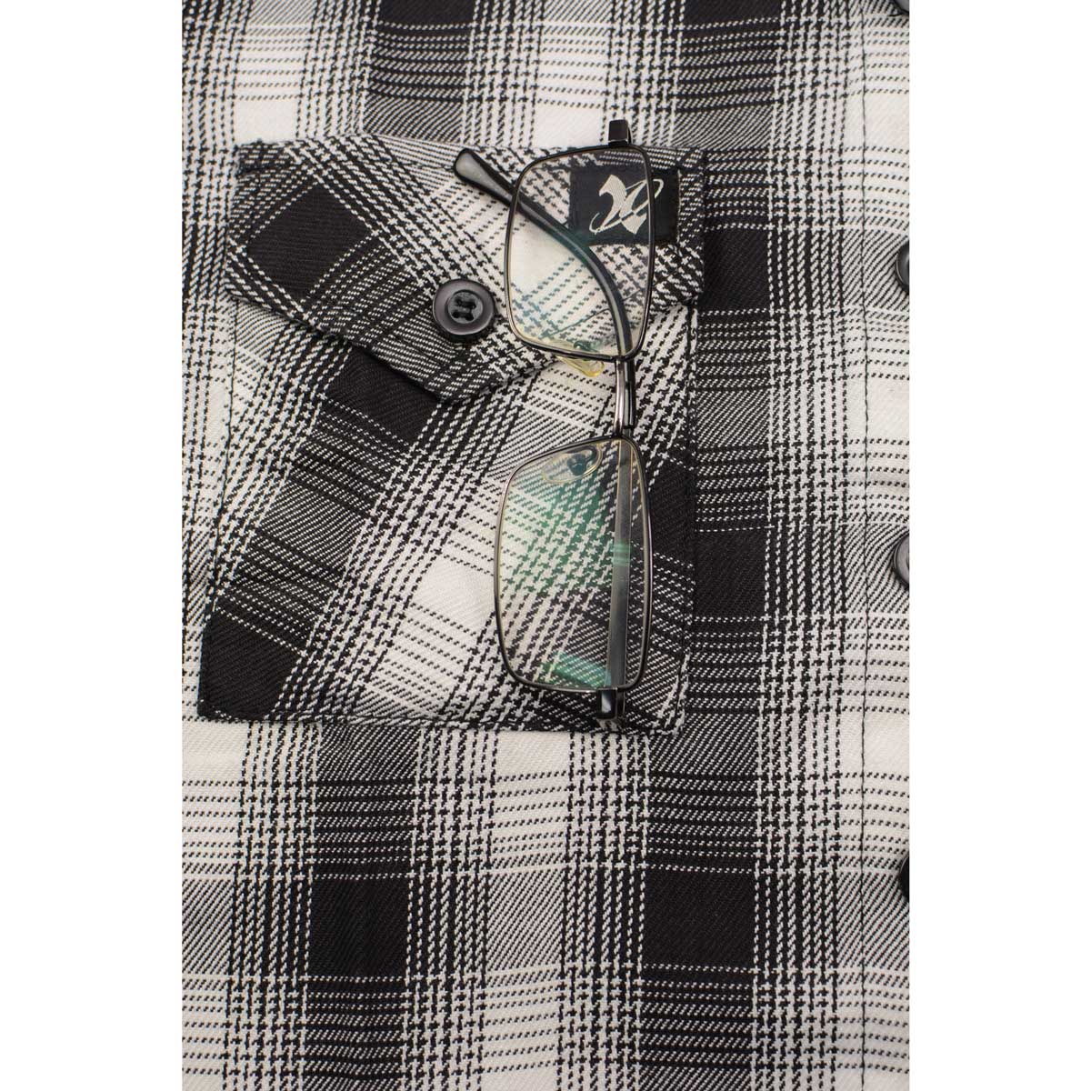 Milwaukee Leather MNG21600 Women's Casual Black and White Long Sleeve Cotton Flannel Shirt