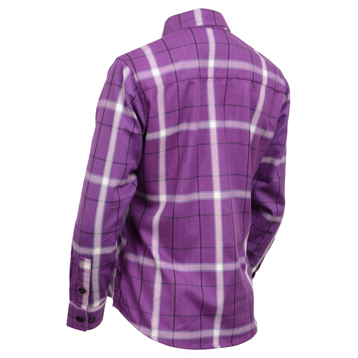 Milwaukee Leather MNG21605 Women's Casual Purple and White Long Sleeve Cotton Casual Flannel Shirt - Purple / 5X-Large Milwaukee Leather MNG21605 Women's Casual Purple and White Long Sleeve Cotton Casual Flannel Shirt - Purple / 5X-Large
