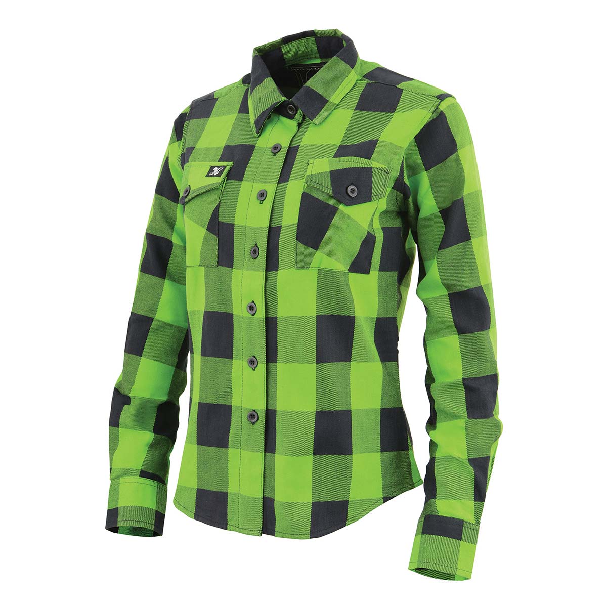 Milwaukee Leather Mng21606 Women's Lime Green and Black Long Sleeve Cotton Casual Flannel Shirt Medium Milwaukee Leather Mng21606 Women's Lime Green and Black Long Sleeve Cotton Casual Flannel Shirt Medium