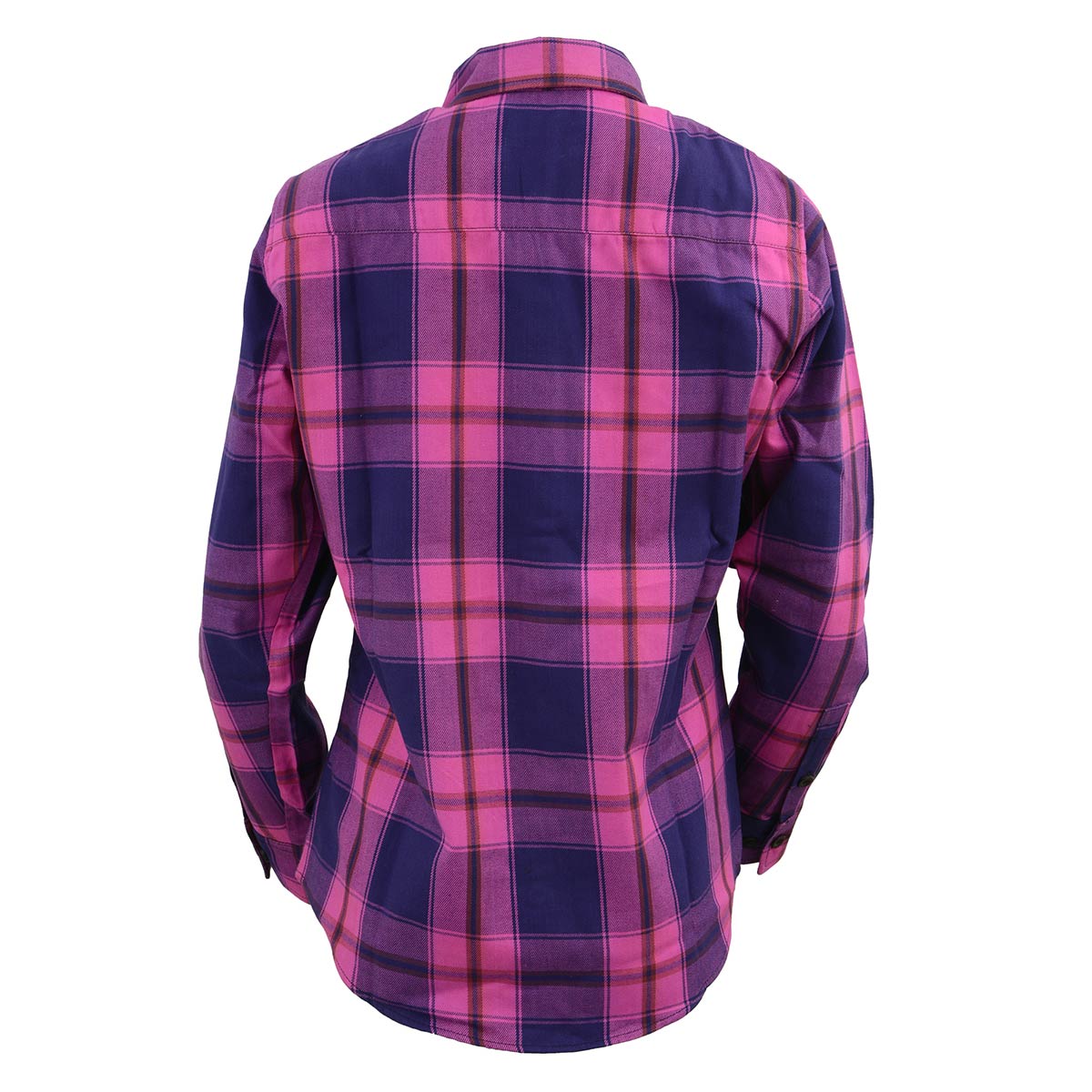 Milwaukee Leather MNG21610 Women's Pink, Blue and Maroon Long Sleeve Cotton Flannel Shirt