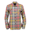 Milwaukee Leather MNG21614 Women's Gray and Red with Yellow Long Sleeve Cotton Flannel Shirt
