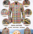 Milwaukee Leather MNG21614 Women's Gray and Red with Yellow Long Sleeve Cotton Flannel Shirt