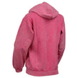 Milwaukee Leather MNG21620 Women's Distressed Pink Sweatshirt Full Zip Up Long Sleeve Casual Hoodie - with Pocket