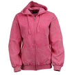 Milwaukee Leather MNG21620 Women's Distressed Pink Sweatshirt Full Zip Up Long Sleeve Casual Hoodie - with Pocket