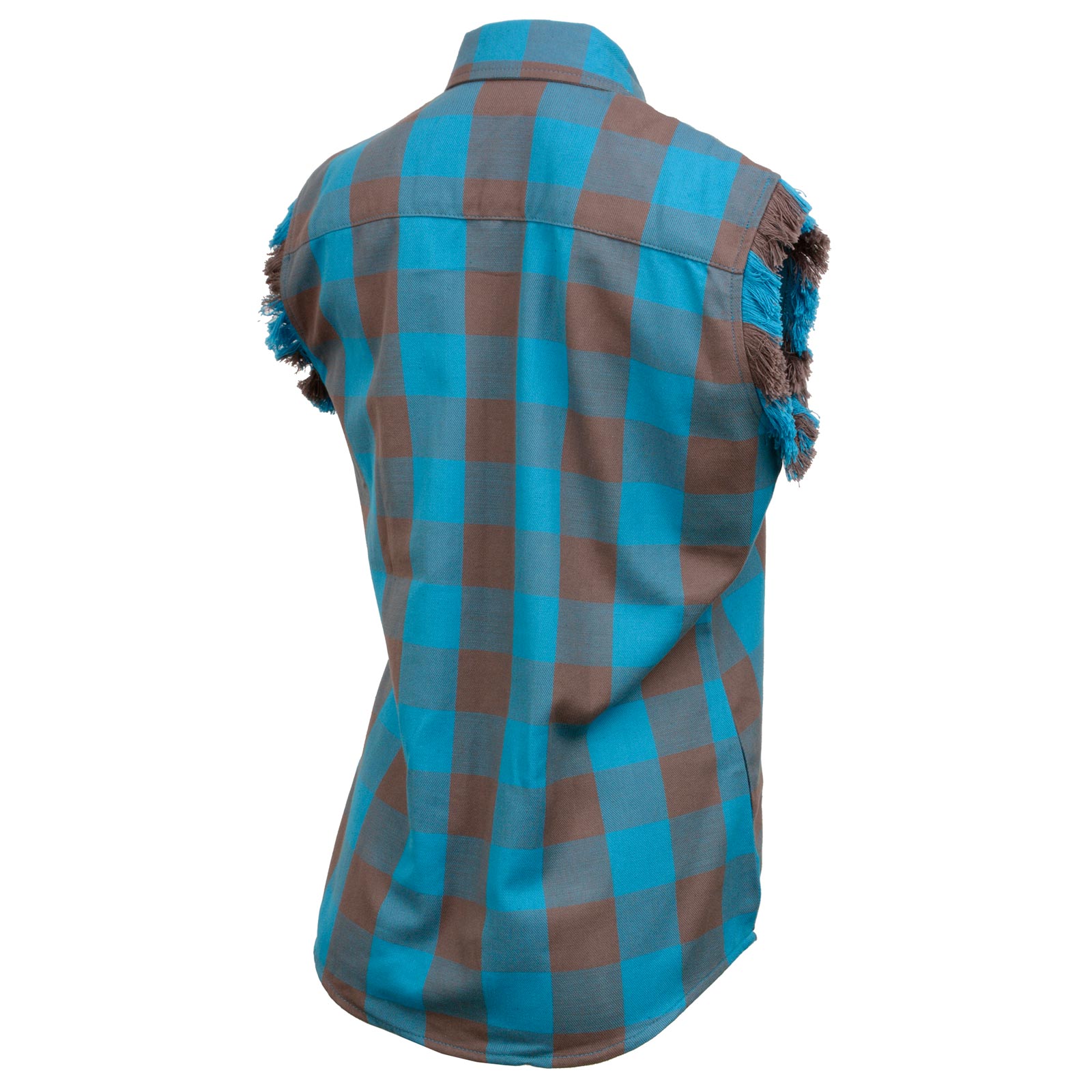 ma　フランネル Milwaukee Leather MNG21623 Women's Flannel Brown/Aqua Button Down