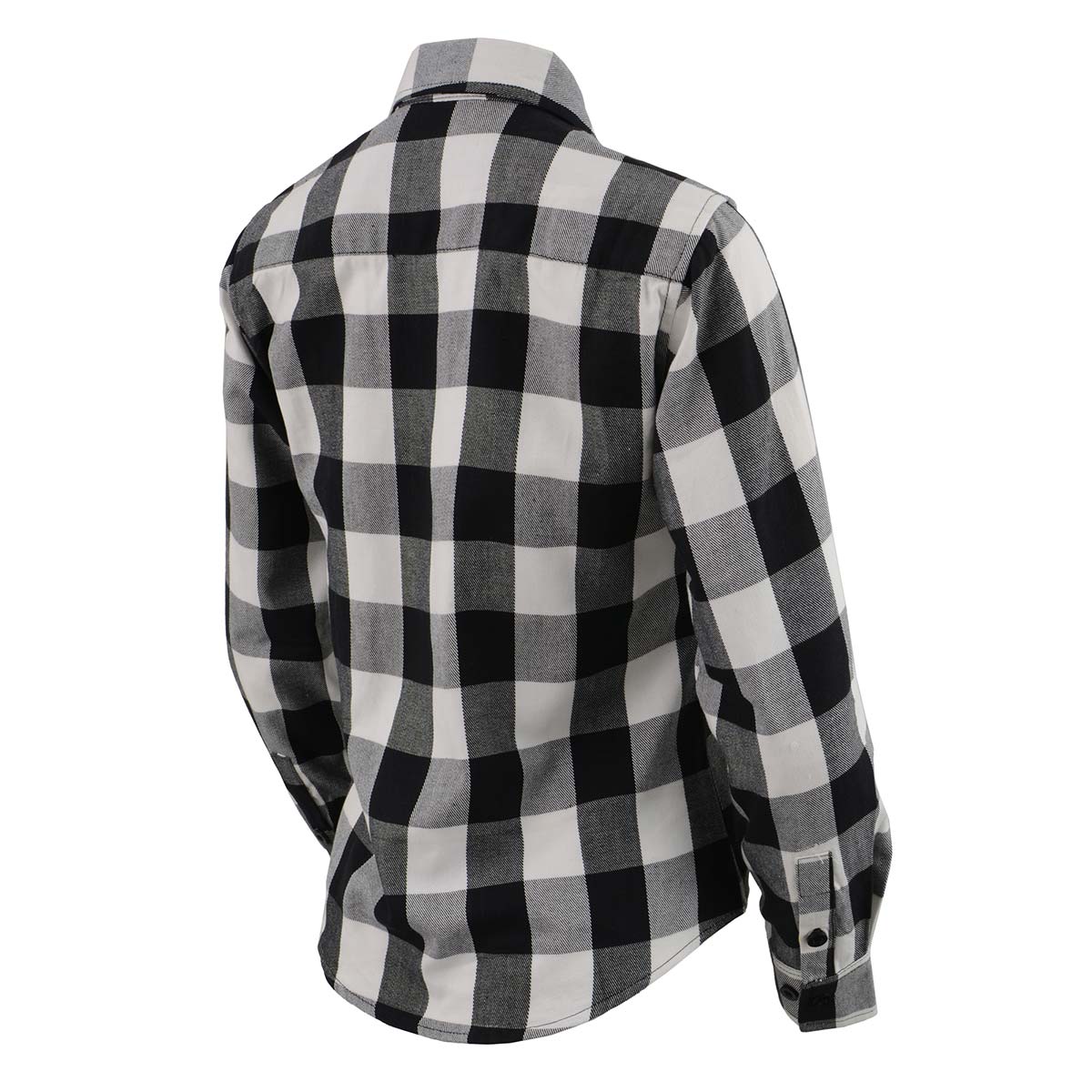 Milwaukee Leather MNG21633 Women's Casual Black and White Long Sleeve Cotton Flannel Shirt