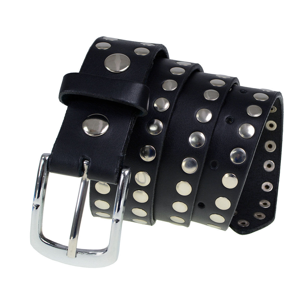 Milwaukee Leather MP7100 Men's Studded Black Genuine Leather Belt