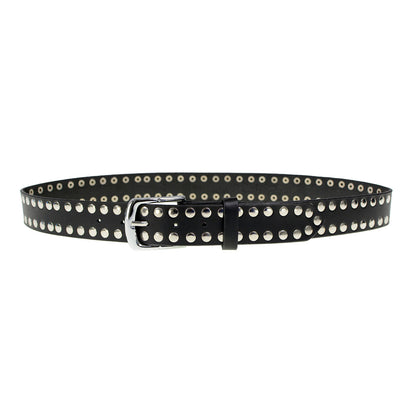 Milwaukee Leather MP7100 Men's Studded Black Genuine Leather Belt for Biker with Buckle - 1.5 inches Wide