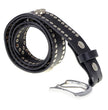 Milwaukee Leather MP7103 Men's Black Studs and Skulls Genuine Leather Belt with Buckle - 1.5 inches Wide