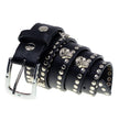 Milwaukee Leather MP7103 Men's Black Studs and Skulls Genuine Leather Belt with Buckle - 1.5 inches Wide