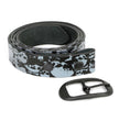 Milwaukee Leather MP7106 Men's Grey Skull Heads Black Genuine Leather Biker Belt with Interchangeable Buckle