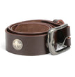 Milwaukee Leather MP7107 Men's 5 Cent Buffalo Coin - Brown Leather Belt w/ Interchangeable Buckle - 1.5 inches Wide