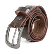 Milwaukee Leather MP7107 Men's 5 Cent Buffalo Coin - Brown Leather Belt w/ Interchangeable Buckle - 1.5 inches Wide