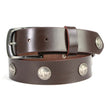 Milwaukee Leather MP7107 Men's 5 Cent Buffalo Coin - Brown Leather Belt w/ Interchangeable Buckle - 1.5 inches Wide