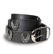 Milwaukee Leather Men's Liberty Talon Black Leather Belt with USA Eagle Emblems - 1.5 Inch Biker Belt