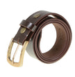 Milwaukee Leather Men's Brown Brass Buckle Leather Belt, MP7115