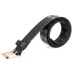 Milwaukee Leather MP7119 Men's Black Genuine Leather Grommet Detailing Nickel Buckle Belt for Motorcycle Rider