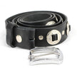Milwaukee Leather MP7120 Men's Chrome Conchos - Black Leather Belt with Interchangeable Buckle - 1.5 inches Wide