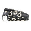 Milwaukee Leather MP7120 Men's Chrome Conchos - Black Leather Belt with Interchangeable Buckle - 1.5 inches Wide