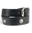Milwaukee Leather MP7123 Men's Cross Hatch & 5 Cent Buffalo-Black Leather Belt w/ Interchangeable Buckle-1.5 In Wide
