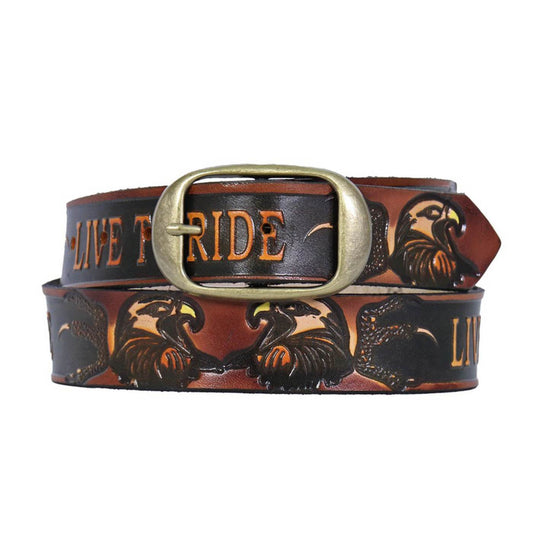 Milwaukee Leather Men's Live to Ride Eagle Genuine Leather Belt, MP7125