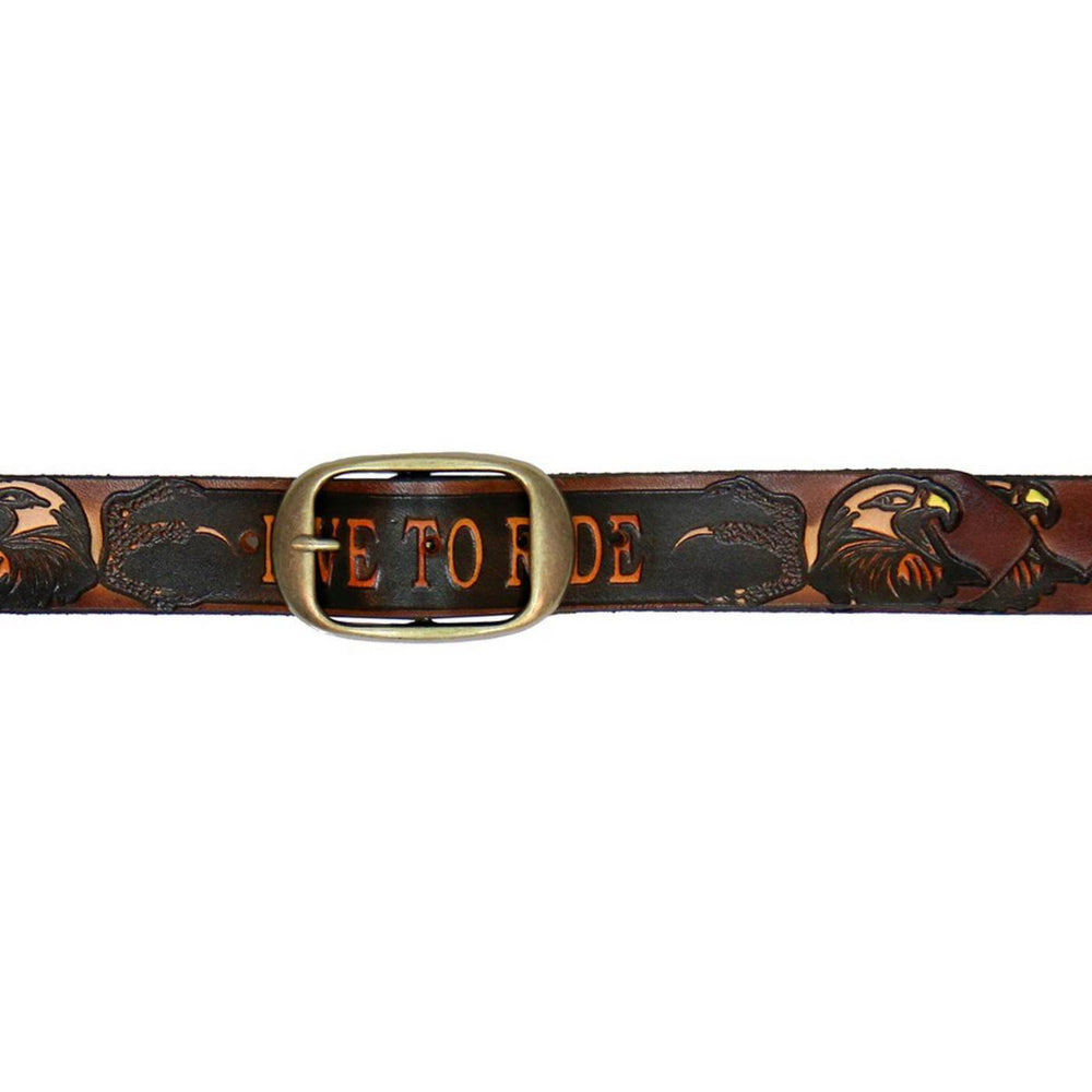 Milwaukee Leather Men's Live to Ride Eagle Genuine Leather Belt, MP7125
