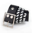 Milwaukee Leather Men's Black White Stitch Leather Belt, MP7129