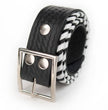 Milwaukee Leather Men's Black White Stitch Leather Belt, MP7129