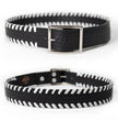 Milwaukee Leather Men's Black White Stitch Leather Belt, MP7129