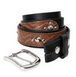 Milwaukee Leather Men's Two-Tone Stud Genuine Leather Belt, MP7130