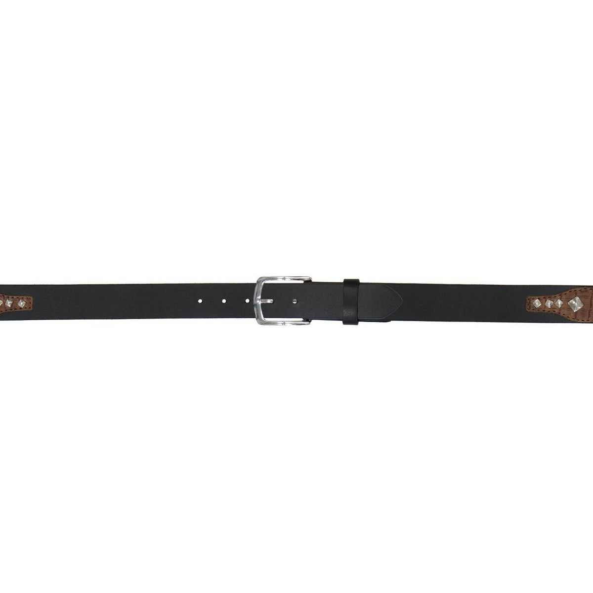 Milwaukee Leather Men's Diamond Accent Genuine Leather Belt, MP7132
