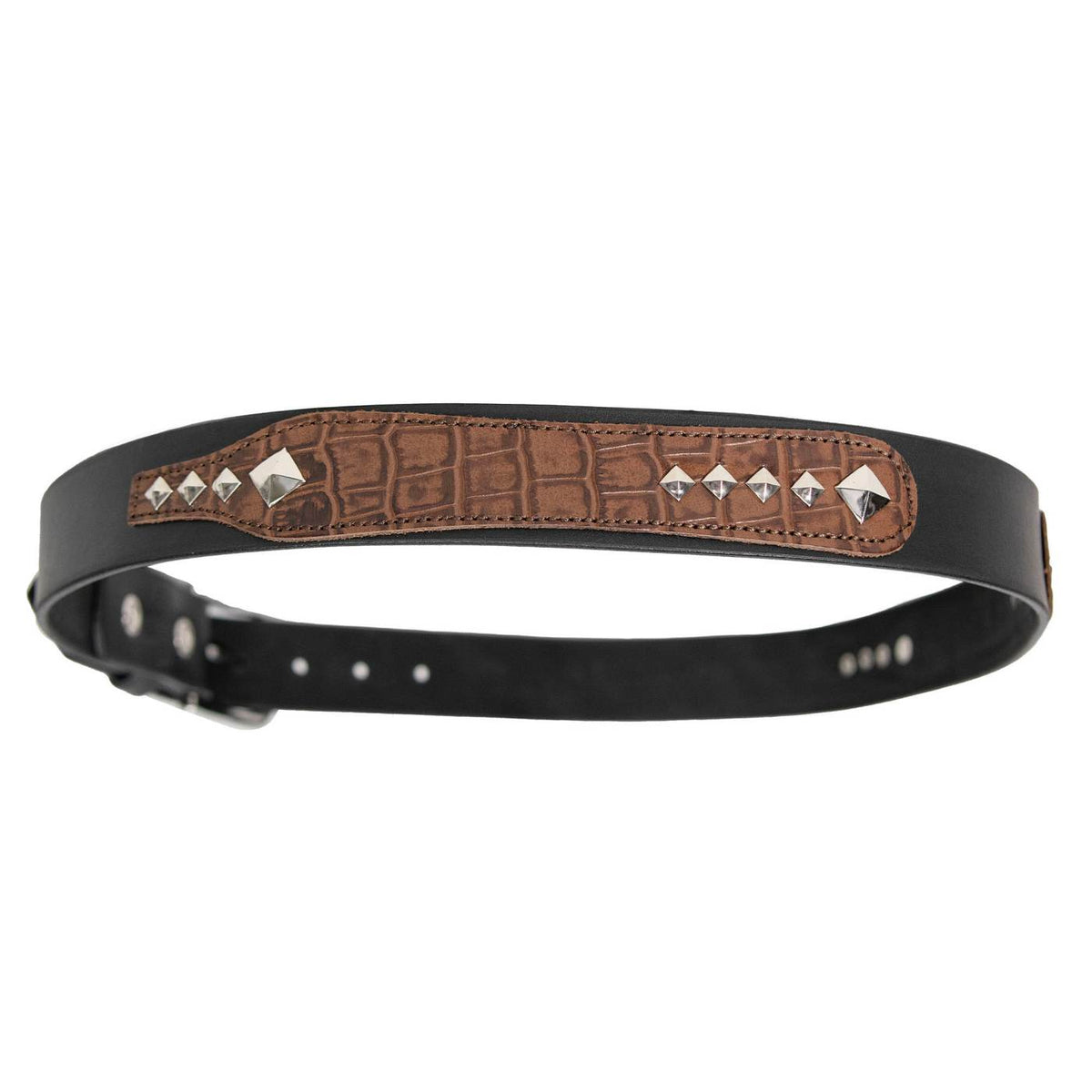 Milwaukee Leather Men's Black Diamond Accent Genuine Leather Belt w/ Interchangeable Buckle - MP7132