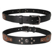 Milwaukee Leather Men's Black Star Emblem Genuine Leather Belt w/ Interchangeable Buckle - MP7134