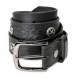 Milwaukee Leather Men's Frontier Star Black Leather Belt with Western Star Emblems  - 1.5 Inch Biker Belt - MP7135