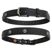 Milwaukee Leather Men's Frontier Star Black Leather Belt with Western Star Emblems  - 1.5 Inch Biker Belt - MP7135