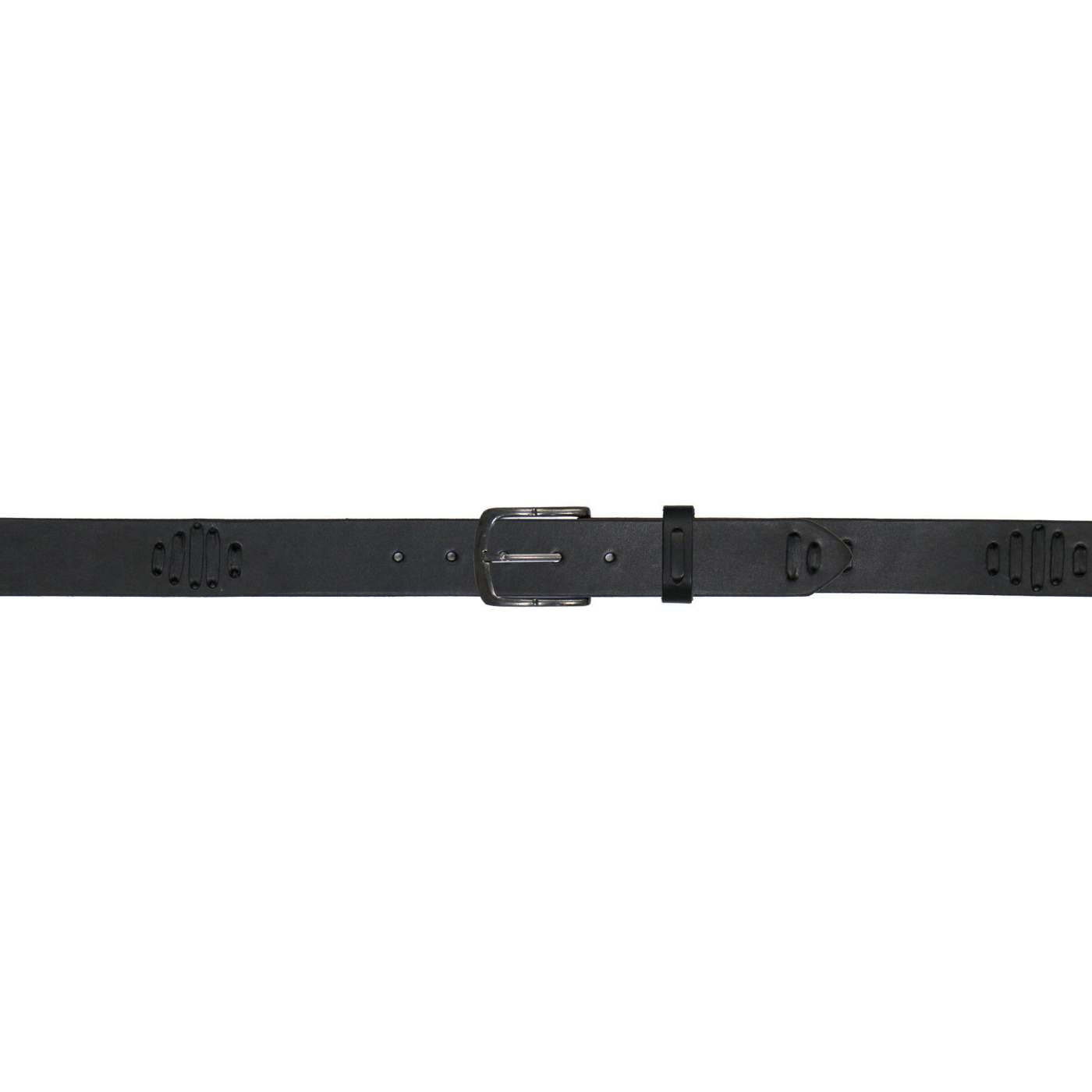 Milwaukee Leather Men's Slot Accent Black Genuine Leather Belt, MP7136