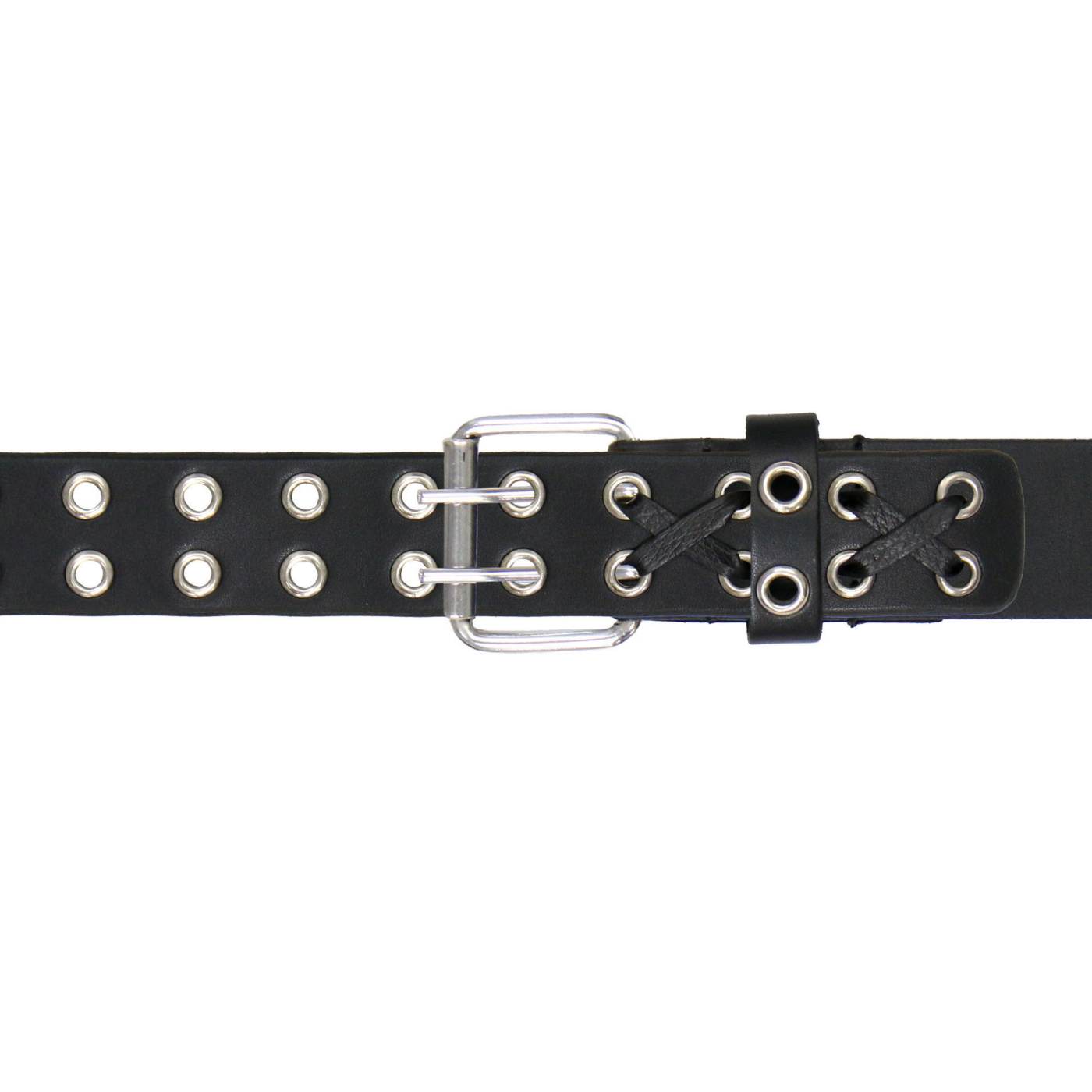 Milwaukee Leather Men's Double Prong Grommet Genuine Leather Belt, MP7137