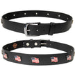 Milwaukee Leather Men's Freedom Line Black Leather Belt with USA Flag Emblems - 1.5 Inch - MP7140