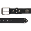 Milwaukee Leather Men's Black Skull & Pistons Genuine Leather Belt w/ Interchangeable Buckle - MP7141