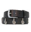 Milwaukee Leather Men's Finger Emblem Genuine Leather Belt, MP7142